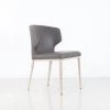 Bow Dining Chair - Charcoal Leatherette - Wood Imprint -Chic Furniture Shop 040512 N0178B NT L CHARCOAL LEATHER