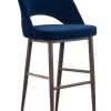 Coconut Velvet Bar Stool - Royal Blue -Chic Furniture Shop 040512 N1225DW V COCO ROYAL BLUE VELVET METAL WALNUT STOOL