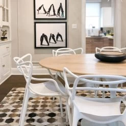 Trumpet Oval Wood Dining Table - Large -Chic Furniture Shop 040512 TRUMPET OVAL DINING TABLE WOOD TOP lifestyleshot 2