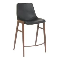 Rocket Bar Stool - Black With Black Walnut