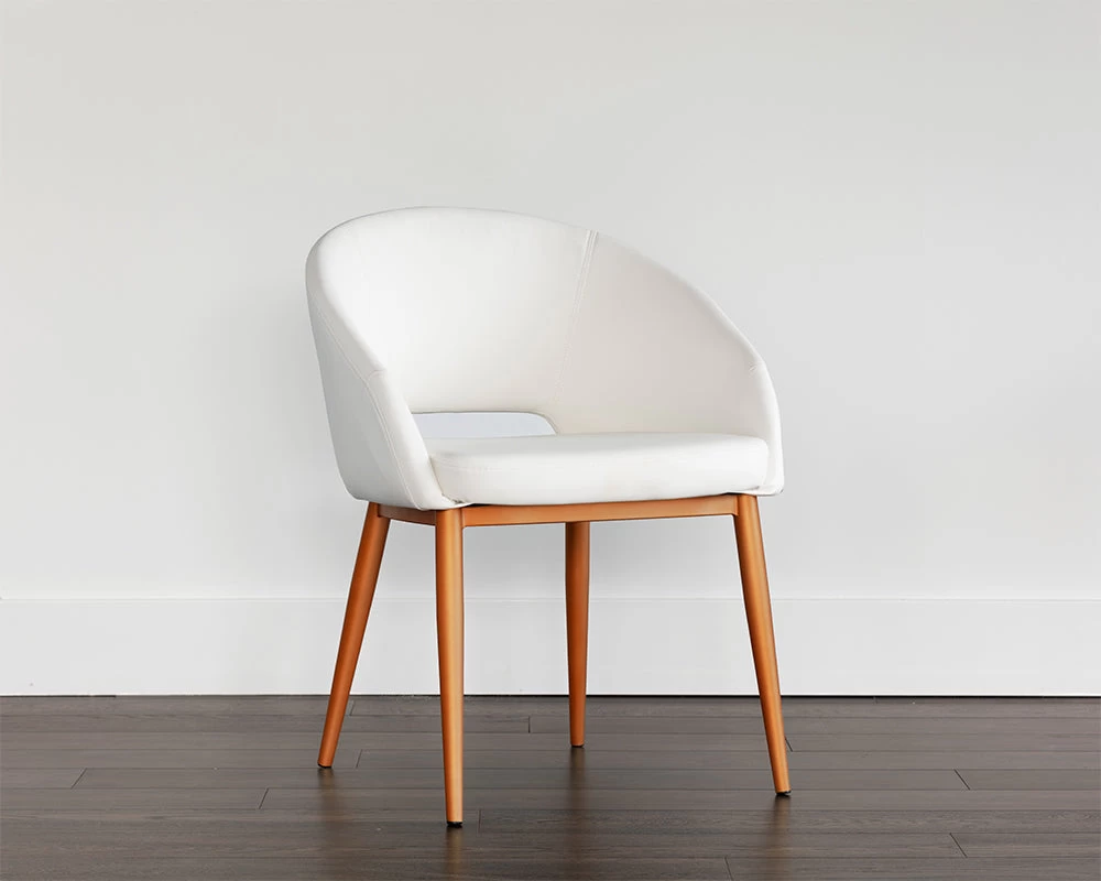 Thatcher Dining Armchair - Champagne Gold - Snow 4 Thatcher Dining Armchair - Champagne Gold - Snow - Image 2