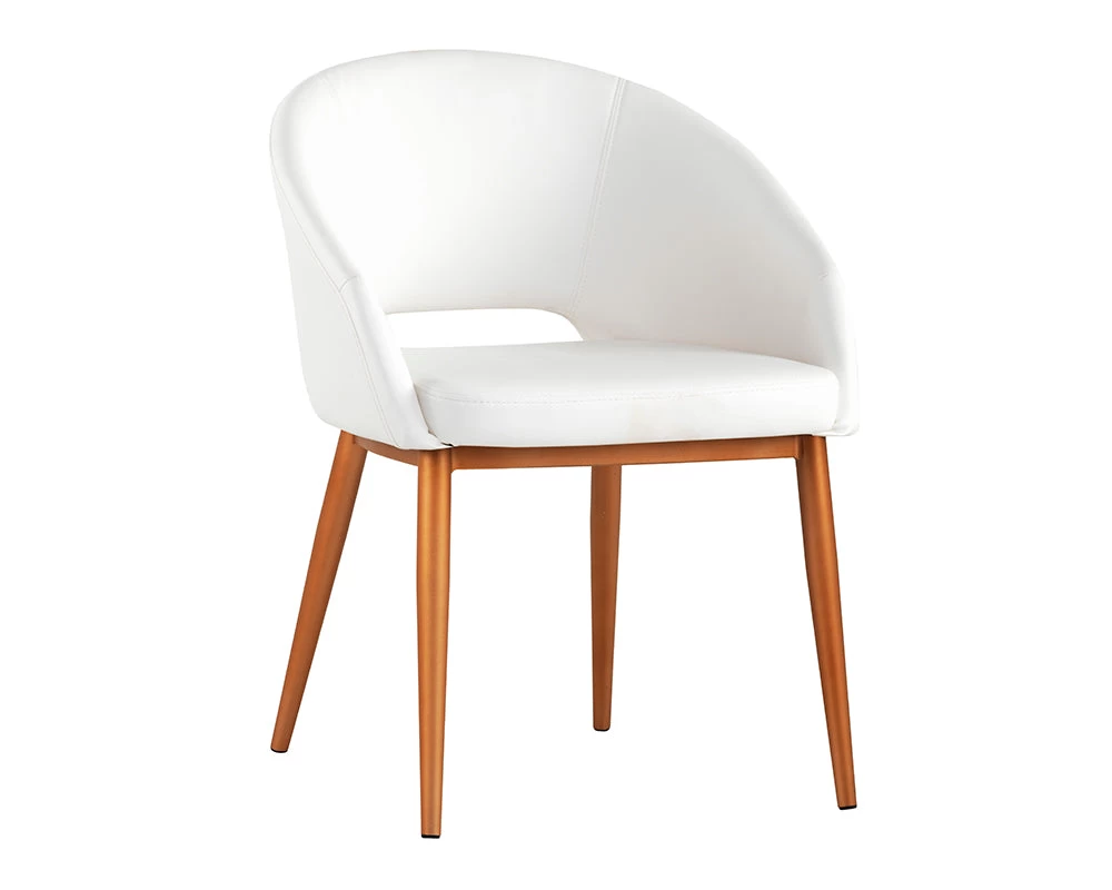 Thatcher Dining Armchair - Champagne Gold - Snow 3 Thatcher Dining Armchair - Champagne Gold - Snow
