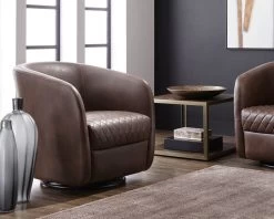 Dax Swivel Club Chair - Havana Dark Brown -Chic Furniture Shop 102259 10