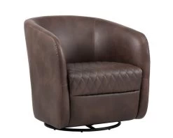 Dax Swivel Club Chair - Havana Dark Brown