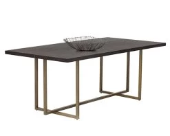 Jade Dining Table Antique Brass - Dark Mango -Chic Furniture Shop 102928