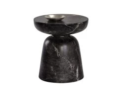Lucida Marble Look End Table - Black -Chic Furniture Shop 105011