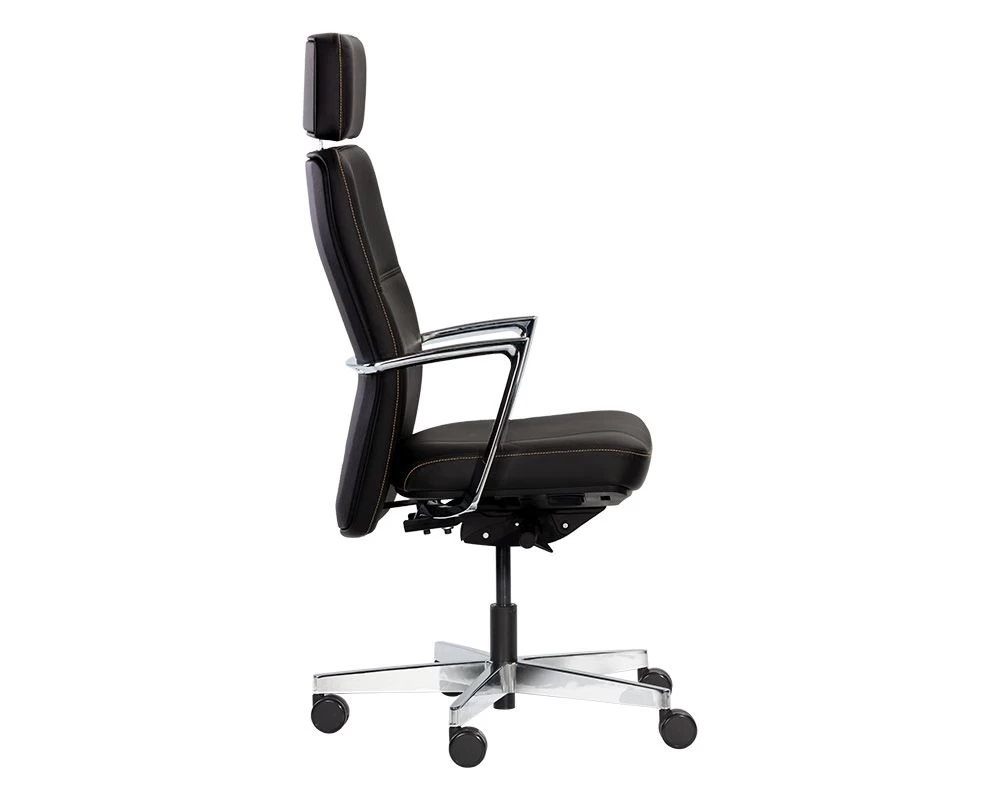 Dennison Office Chair - Black Leather 5 Dennison Office Chair - Black Leather - Image 3