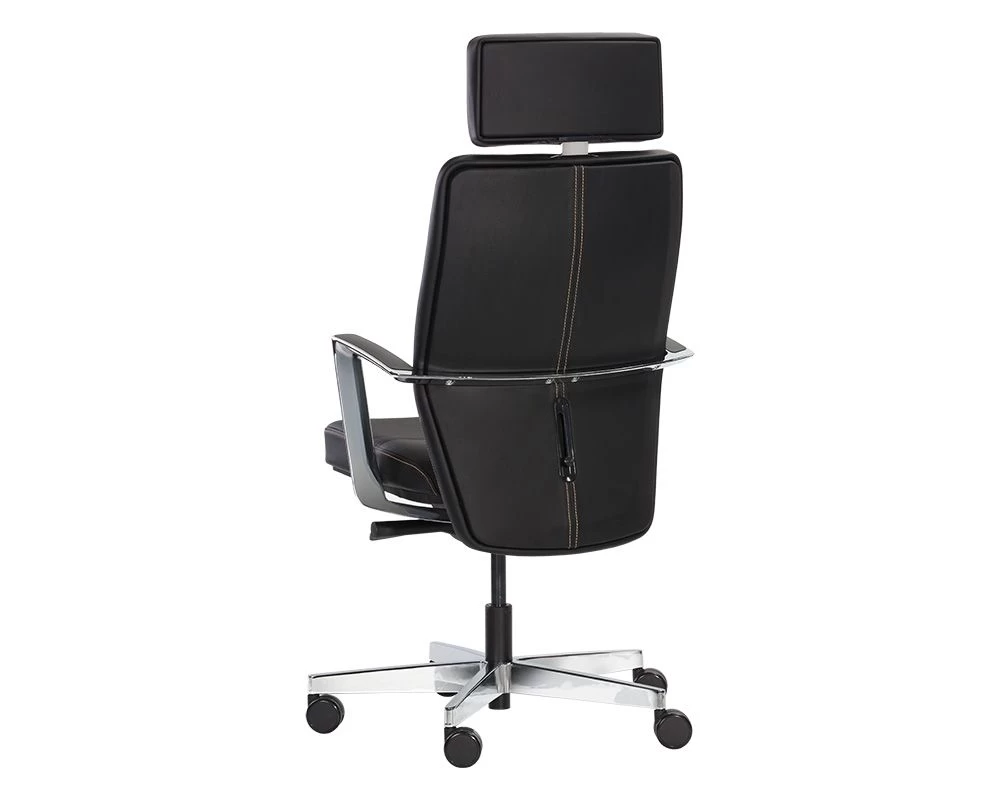 Dennison Office Chair - Black Leather 6 Dennison Office Chair - Black Leather - Image 4
