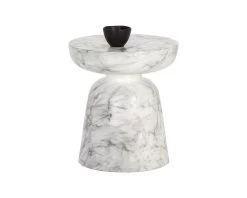 Lucida Marble Look End Table - White 10 Lucida Marble Look End Table - White -Chic Furniture Shop 106283