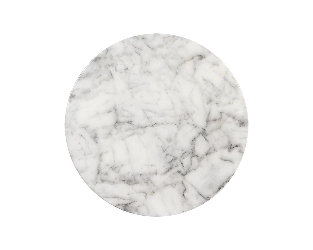 Lucida Marble Look End Table - White 7 Lucida Marble Look End Table - White - Image 5