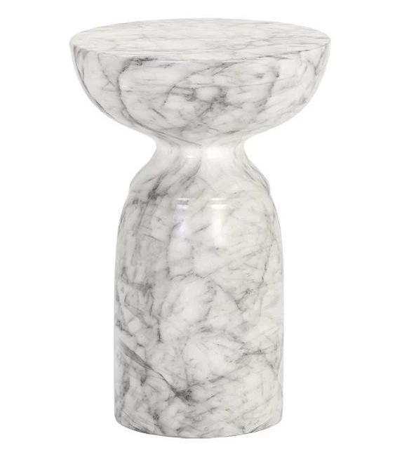 Goya Marble Look End Table - White 3 Goya Marble Look End Table - White