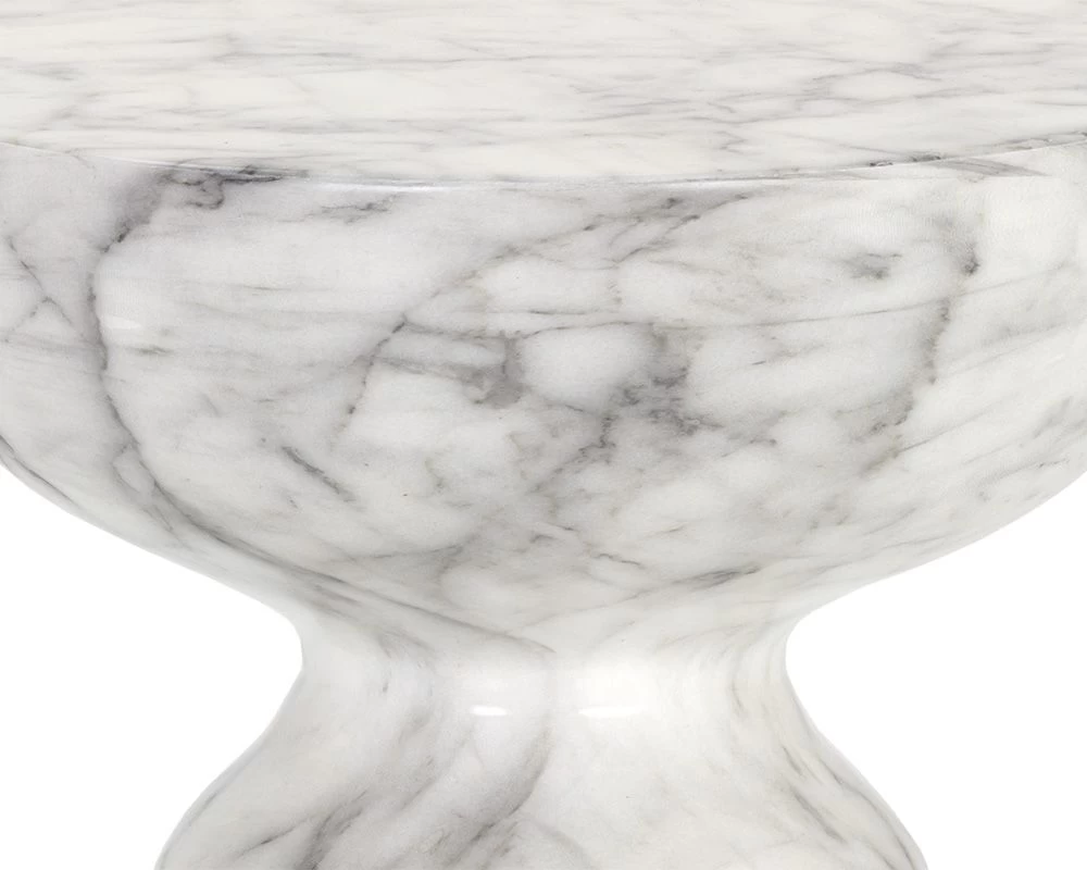 Goya Marble Look End Table - White 5 Goya Marble Look End Table - White - Image 3