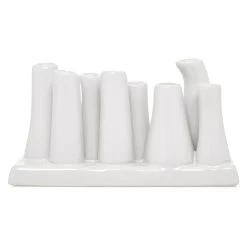 Eva Rectangle White Ceramic 8 Tube Multi Bud Vase -Chic Furniture Shop 17325 z 4 lg