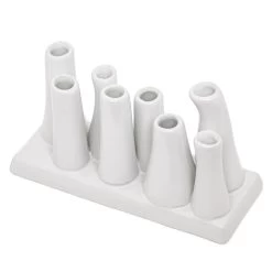 Eva Rectangle White Ceramic 8 Tube Multi Bud Vase -Chic Furniture Shop 17325 z 5 lg