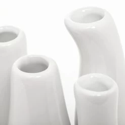 Eva Rectangle White Ceramic 8 Tube Multi Bud Vase -Chic Furniture Shop 17325 z 7 lg