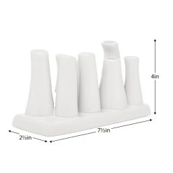 Eva Rectangle White Ceramic 8 Tube Multi Bud Vase -Chic Furniture Shop 17325 z 8 lg