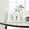 Eva Rectangle White Ceramic 8 Tube Multi Bud Vase