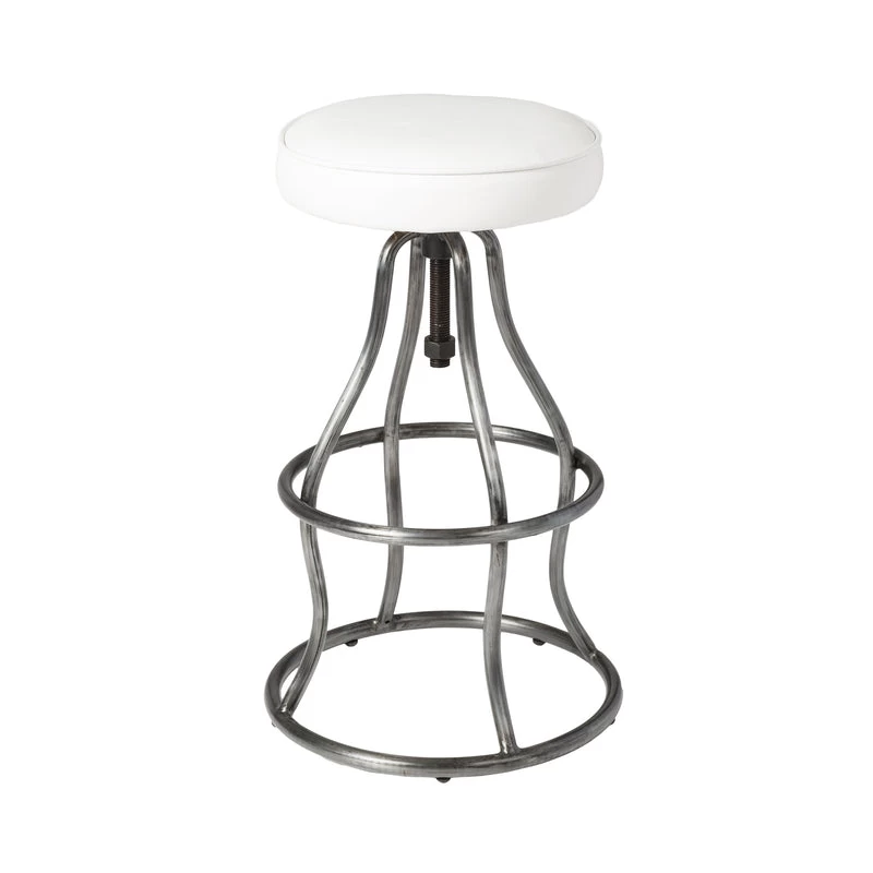 Bowie Bar Stool - White Leather 3 Bowie Bar Stool - White Leather