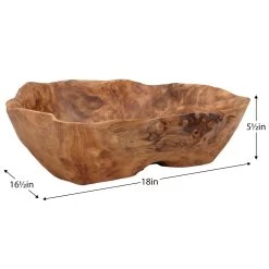 Costa Carved Wood 18 X 16.5" Bowl -Chic Furniture Shop 18910 z 2 lg