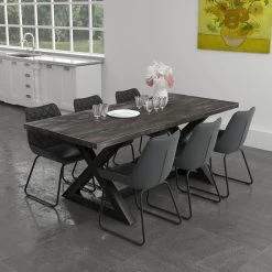 Zax Rectangular Dining Table - Distressed Grey -Chic Furniture Shop 201 147DG 6
