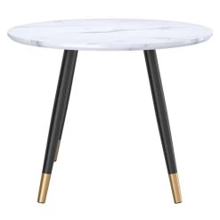 Emery Round Dining Table - White/Black -Chic Furniture Shop 201 294RND WT 2