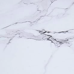 Acer 48" Round Dining Table In White Faux Marble And Black -Chic Furniture Shop 201 671BK L 3