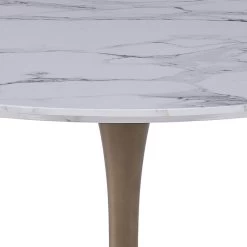 Acer 48" Round Dining Table In White Faux Marble And Aged Gold -Chic Furniture Shop 201 671GD L 2