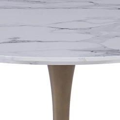 Acer 40" Round Dining Table In White Faux Marble And Aged Gold -Chic Furniture Shop 201 671GD S 2
