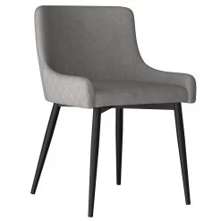 Bianca Side Chair - Grey With Black Legs