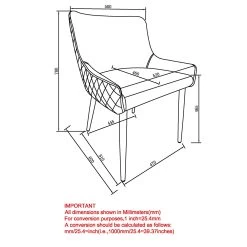 Bianca Side Chair - Grey With Black Legs -Chic Furniture Shop 202 086GY BK LD