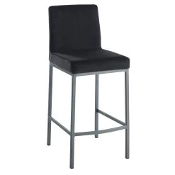 Diego Counter Stool - Black/Grey Legs