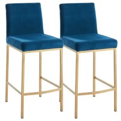 Diego Counter Stool - Blue/Gold Legs -Chic Furniture Shop 203 101BLU GL 4
