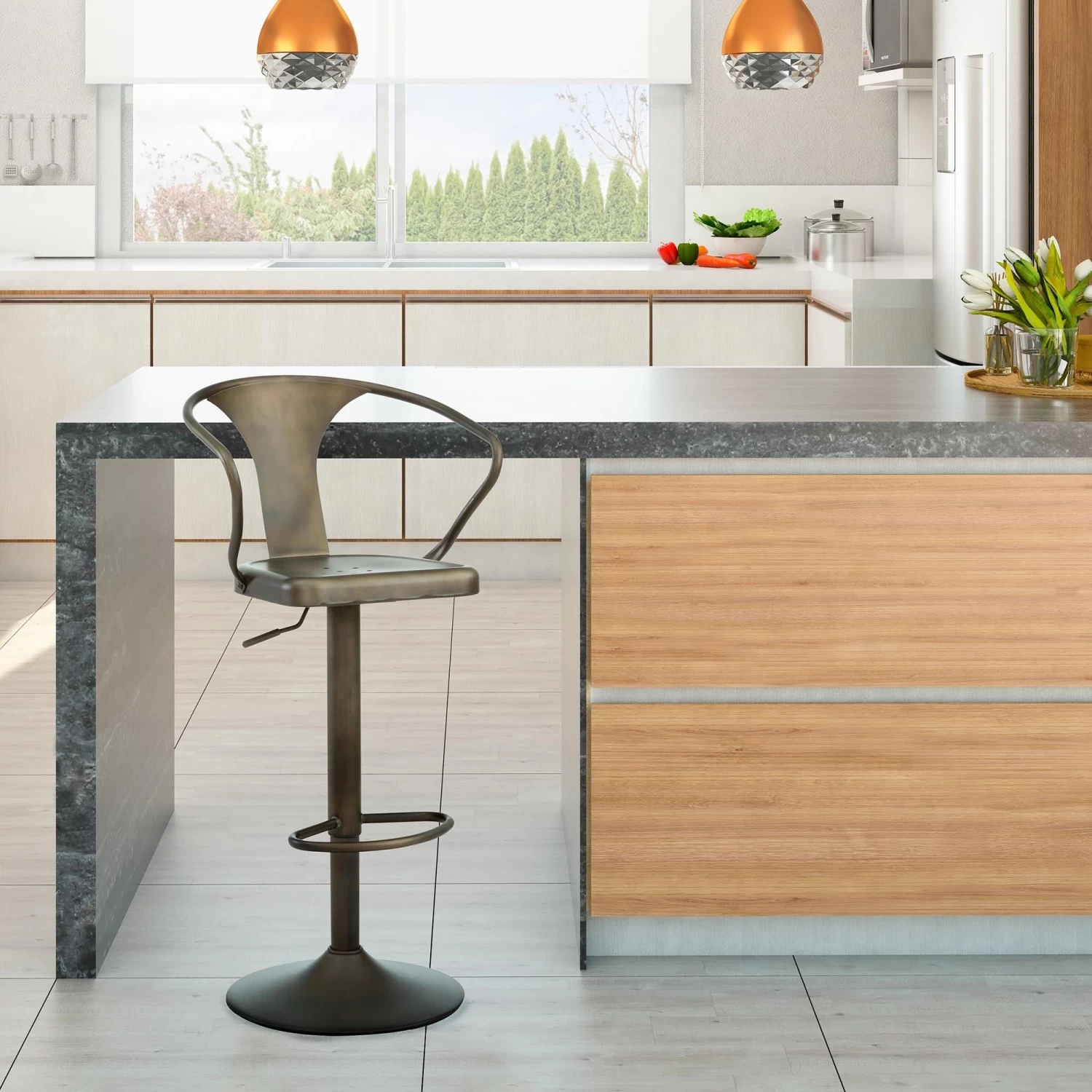 Astra Adjustable Stool In Gunmetal 4 Astra Adjustable Stool In Gunmetal - Image 2