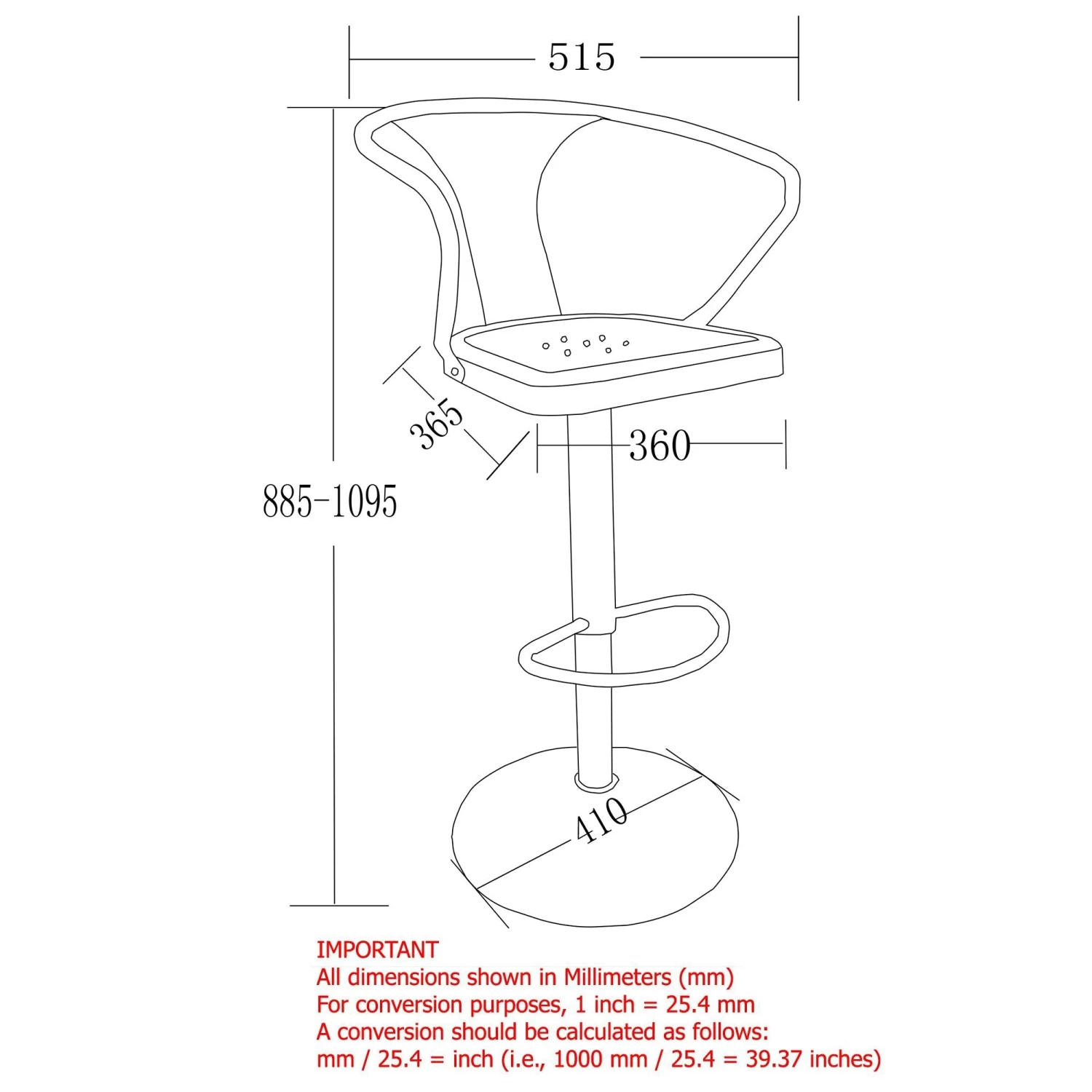 Astra Adjustable Stool In Gunmetal 8 Astra Adjustable Stool In Gunmetal - Image 6