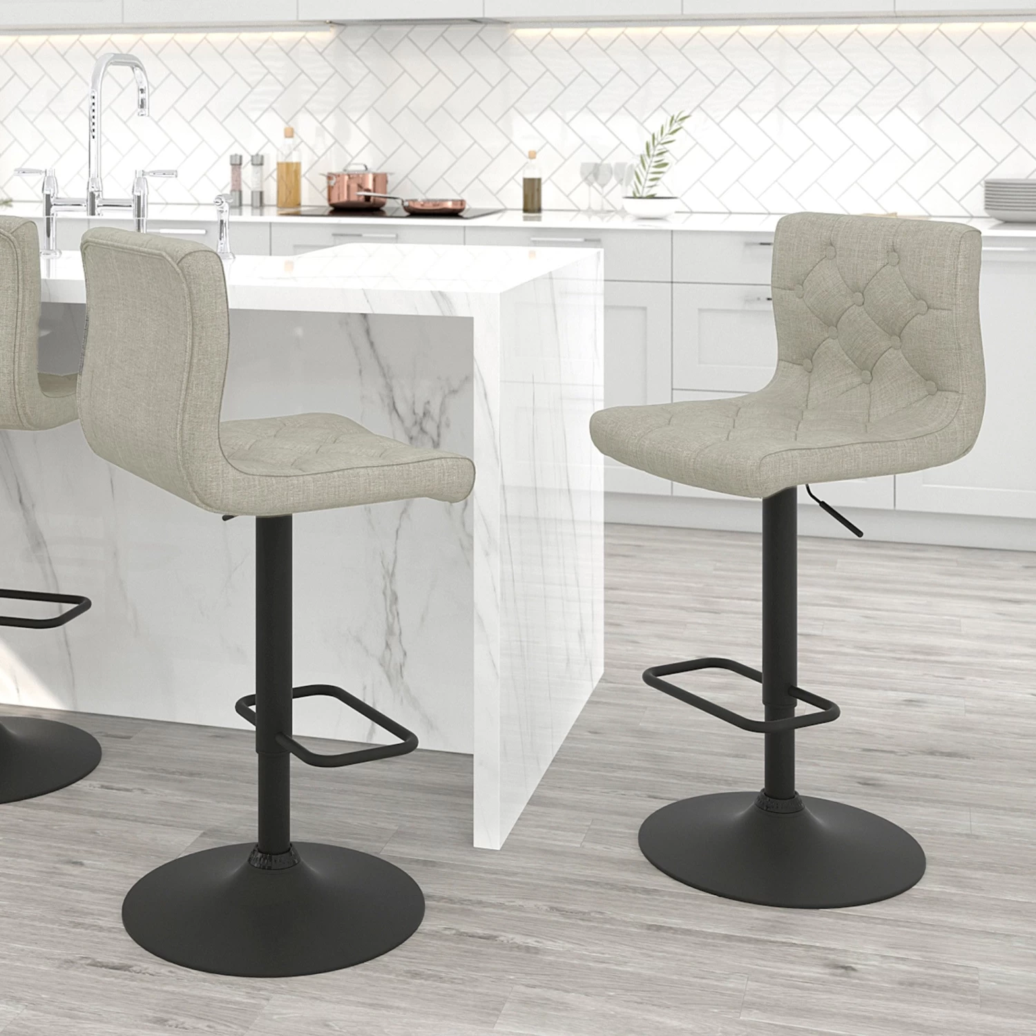 Dex Air Lift Stool - Beige Fabric 4 Dex Air Lift Stool - Beige Fabric - Image 2
