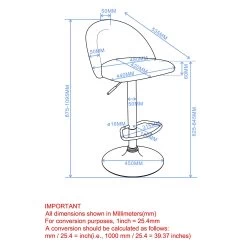 Taro Air Lift Stool - Grey -Chic Furniture Shop 203 270GY LD 1