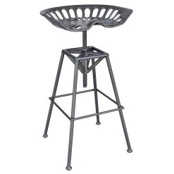 Tractor Adjustable Stool In Gunmetal