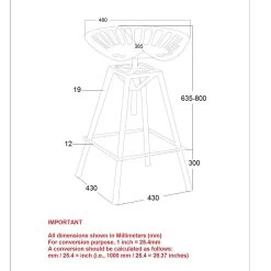 Tractor Adjustable Stool In Gunmetal -Chic Furniture Shop 203 363GM LD 2