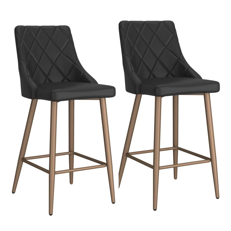 Antoine 26" Counter Stool, Set Of 2, In Black 3 Antoine 26" Counter Stool, Set Of 2, In Black