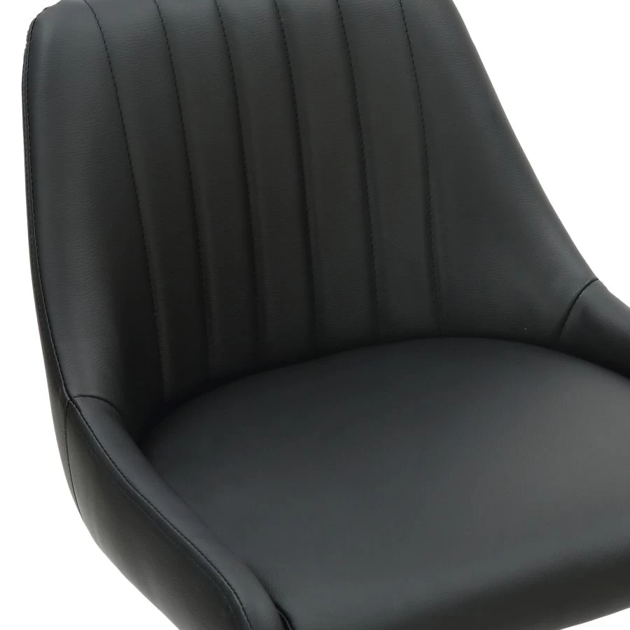 Kron Adjustable Height Air-Lift Swivel Stool - Set Of 2 - Black Faux Leather 9 Kron Adjustable Height Air-Lift Swivel Stool - Set Of 2 - Black Faux Leather - Image 7