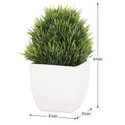 Tapered Ceramic 6.75h" Faux Potted Grass 7 Tapered Ceramic 6.75h" Faux Potted Grass -Chic Furniture Shop 20680 z 2 lg
