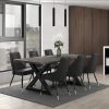 Zax/Silvano 7pc Dining Set, Black/Grey 1 Zax/Silvano 7pc Dining Set, Black/Grey -Chic Furniture Shop 207 147DG 429GY