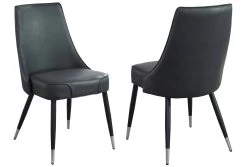 Zax/Silvano 7pc Dining Set, Black/Grey -Chic Furniture Shop 207 147DG 429GY 4