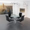 Kobe/John 5pc Dining Set, Chrome/Black -Chic Furniture Shop 207 160 489BK