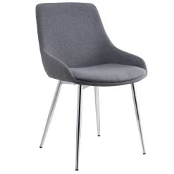 Frankfurt/Kaitlyn 7pc Dining Set, Chrome/Grey -Chic Furniture Shop 207 165 330GY 4