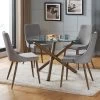 Kobe/Lisa 5pc Dining Set, Walnut/Grey -Chic Furniture Shop 207 264 182GY