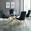 Kobe 5pc Dining Set, Gold/Black 2 Kobe 5pc Dining Set, Gold/Black -Chic Furniture Shop 207 353GD BK
