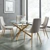 Kobe 5pc Dining Set, Gold/Grey -Chic Furniture Shop 207 353GD GY