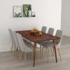 Arnav/Kelowna 7pc Dining Set, Walnut/Grey