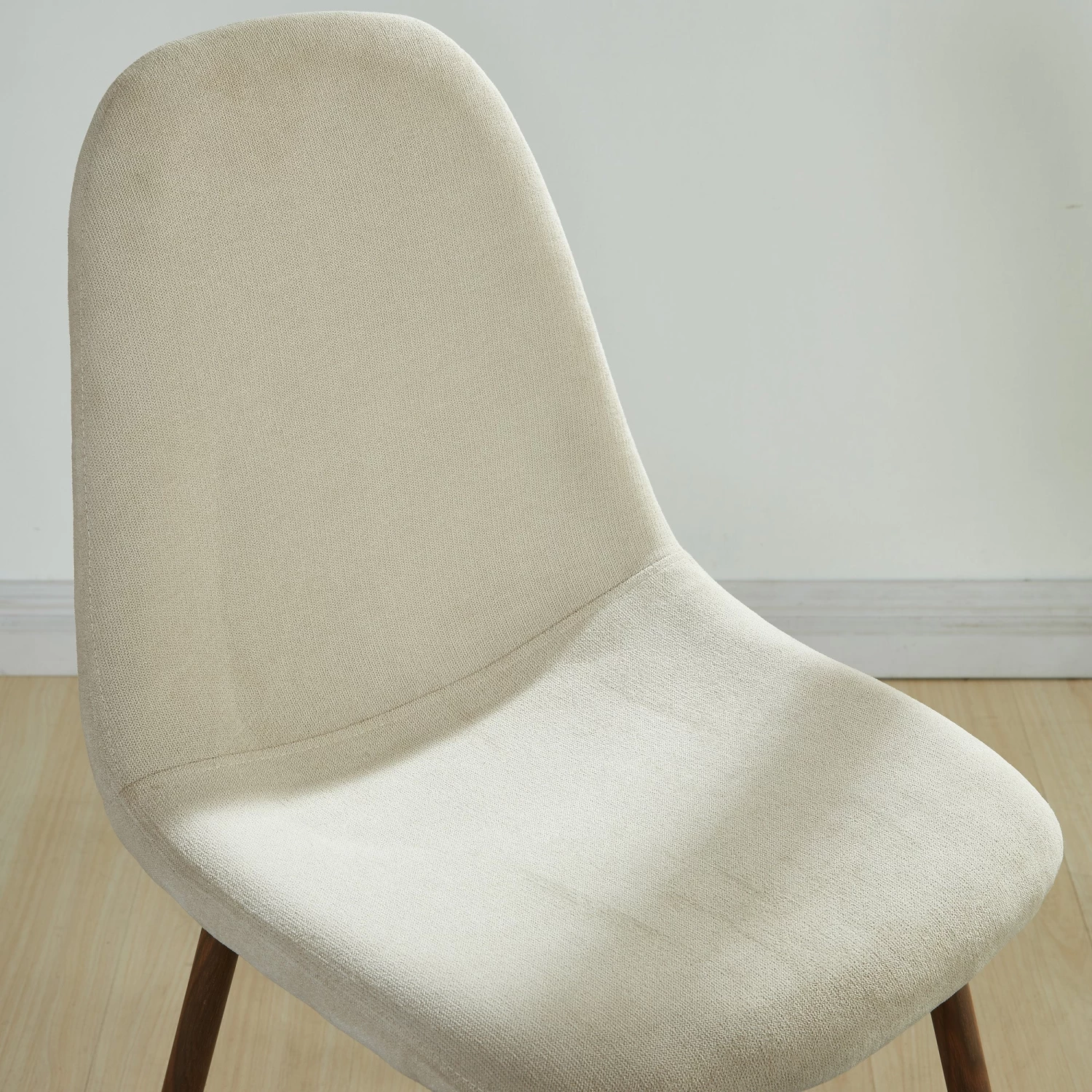 Todd/Lynda 5pc Dining Set, Walnut/Beige 4 Todd/Lynda 5pc Dining Set, Walnut/Beige - Image 2